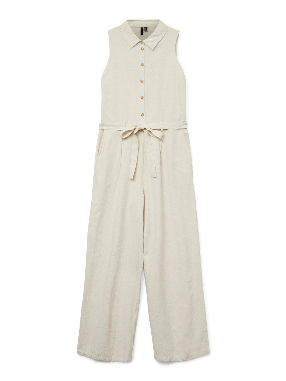 Vmoline Sl Wide Jumpsuit Wvn - Beige