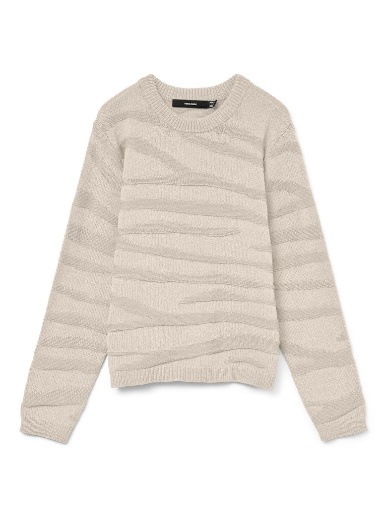 Vmmalou Ls O-neck Pullover Boo - Off-white