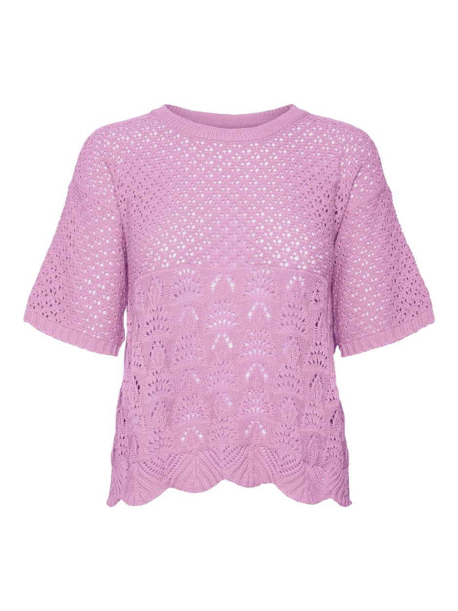 Vmlillie Ss O-neck Short Pullover B - Licht Roze