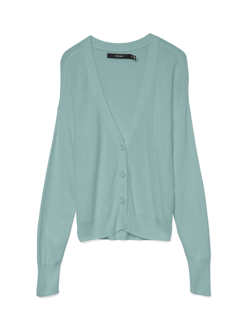 Vmnewlexsun Ls Short V-neck Car Ga - Olijf