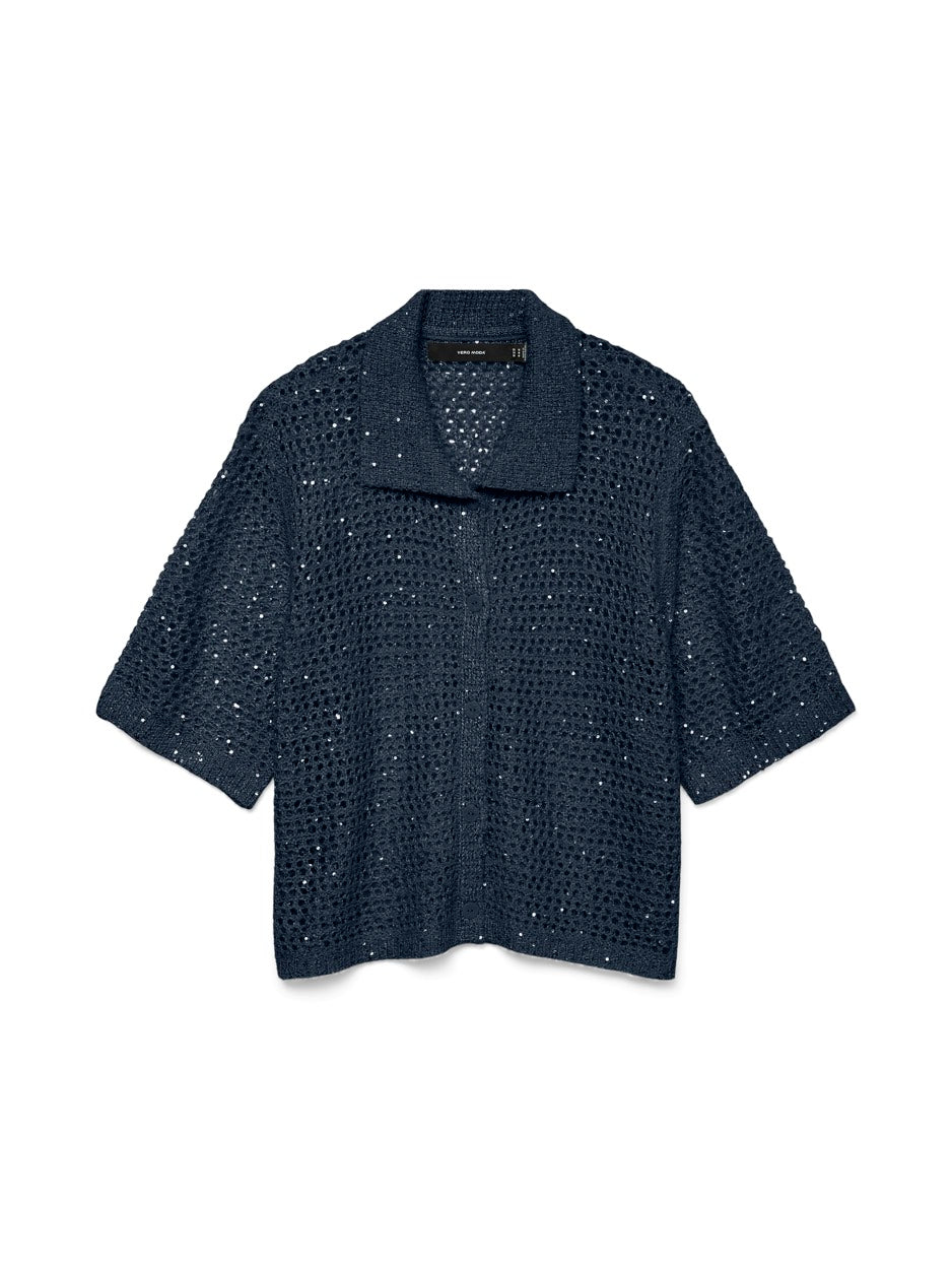 Vmleilani Glitter 2/4 Poloneck Card - Navy