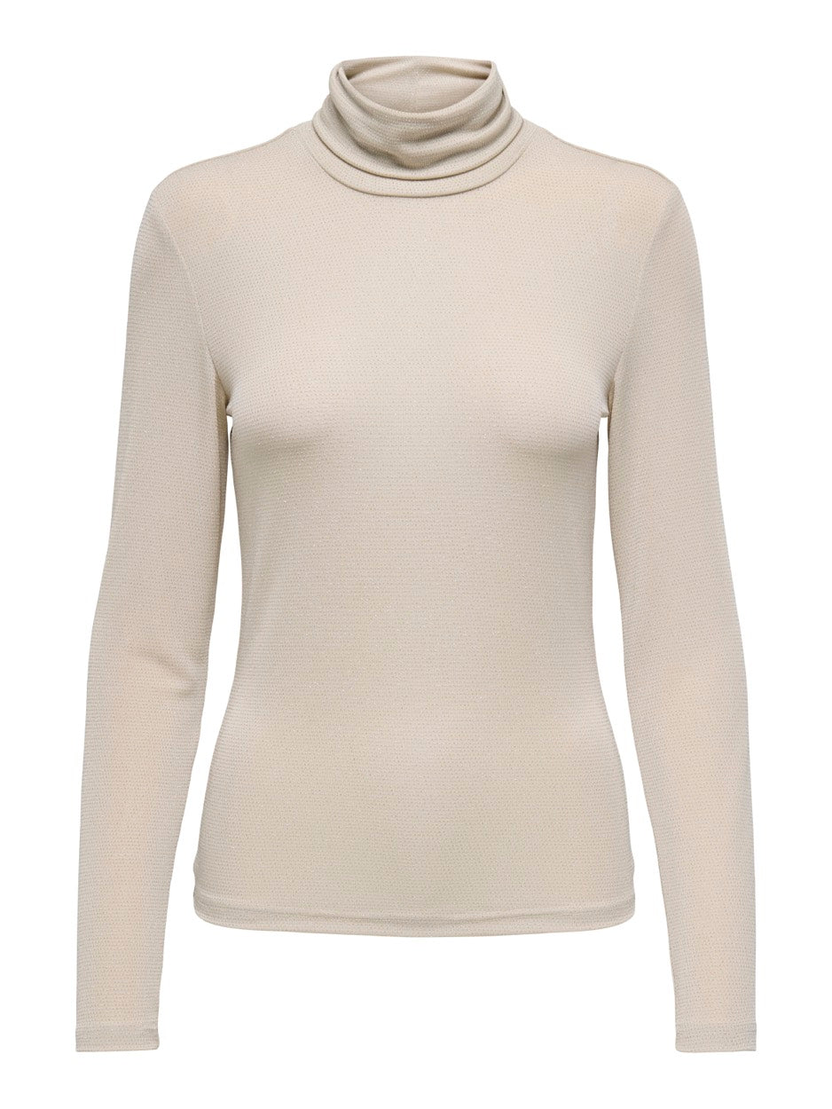 Onlclara L/s Rollneck Jrs - Beige