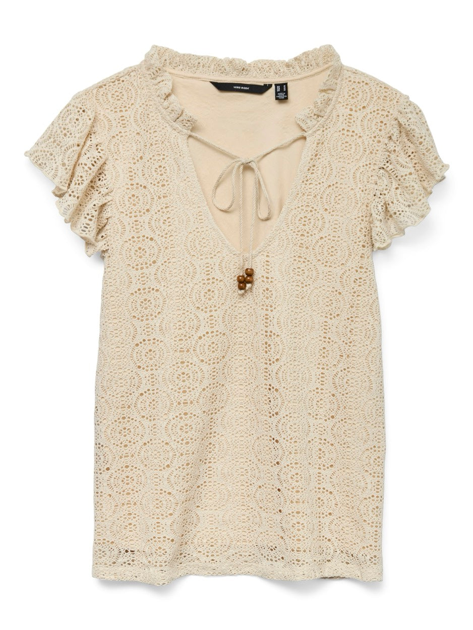 Vmmaya Ss String Top Jrs Vo - Beige