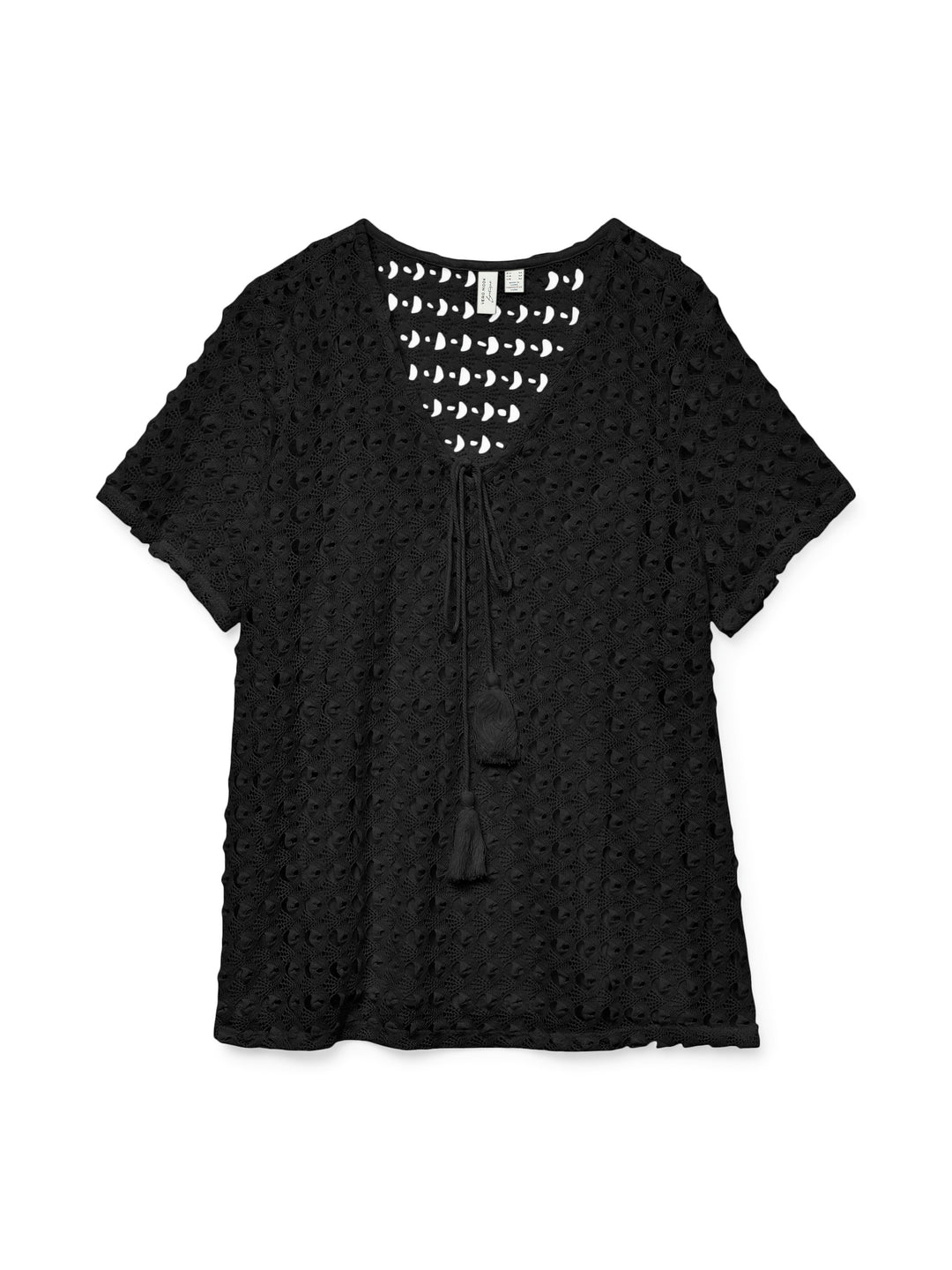 Vmdylie S/s V-neck Top Wvn Btq Ga - Zwart