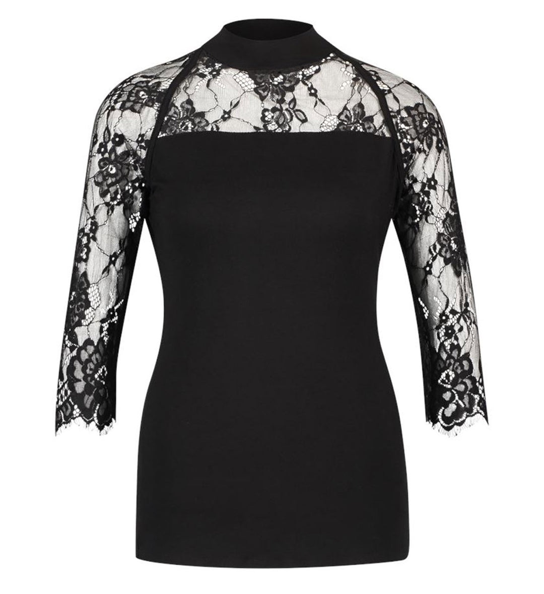 Vmbeate L/s Detail Top Wvn Faw Exp - Zwart