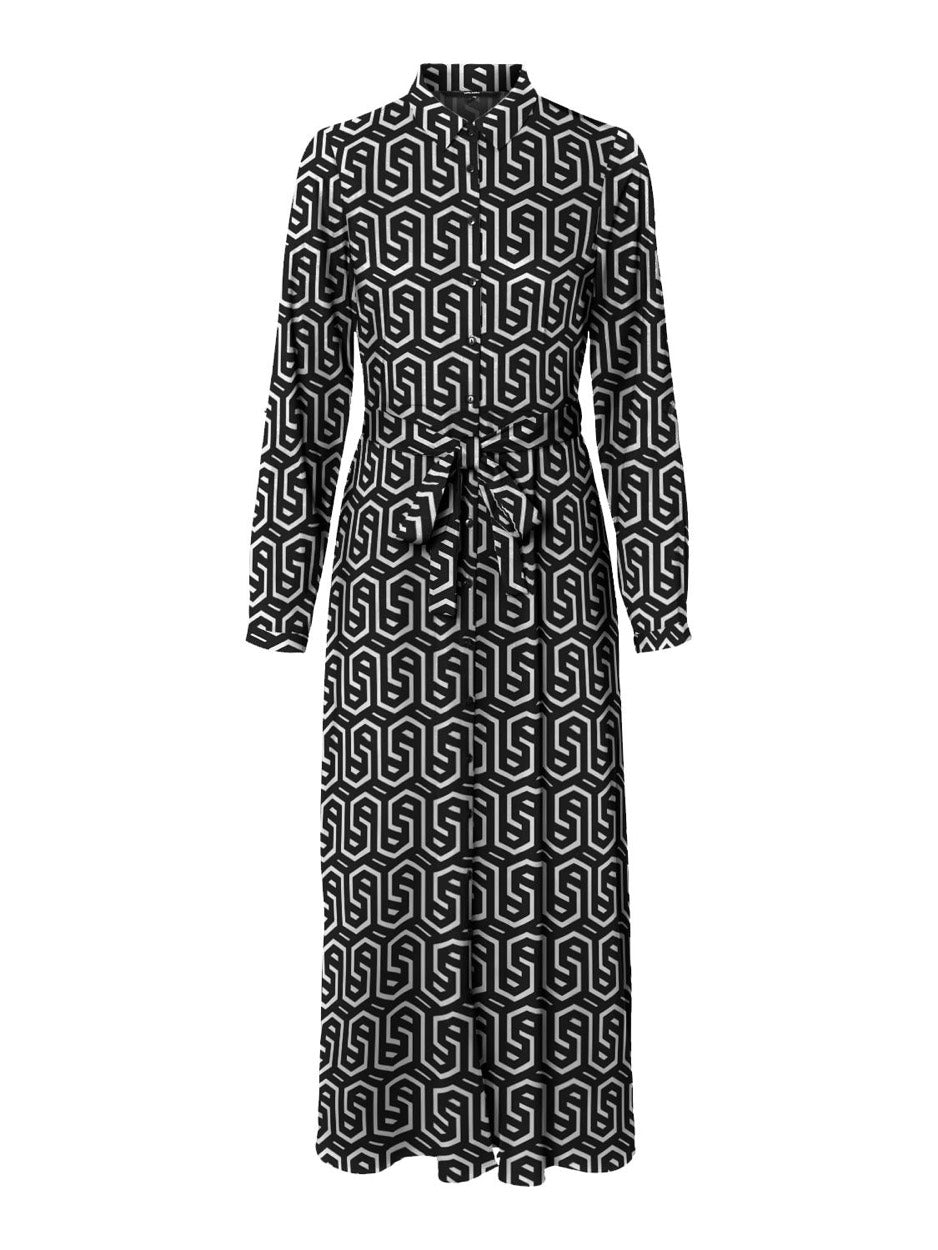 Vmcifa L/s Shirt Dress Wvn Lcs - Zwart Dessin