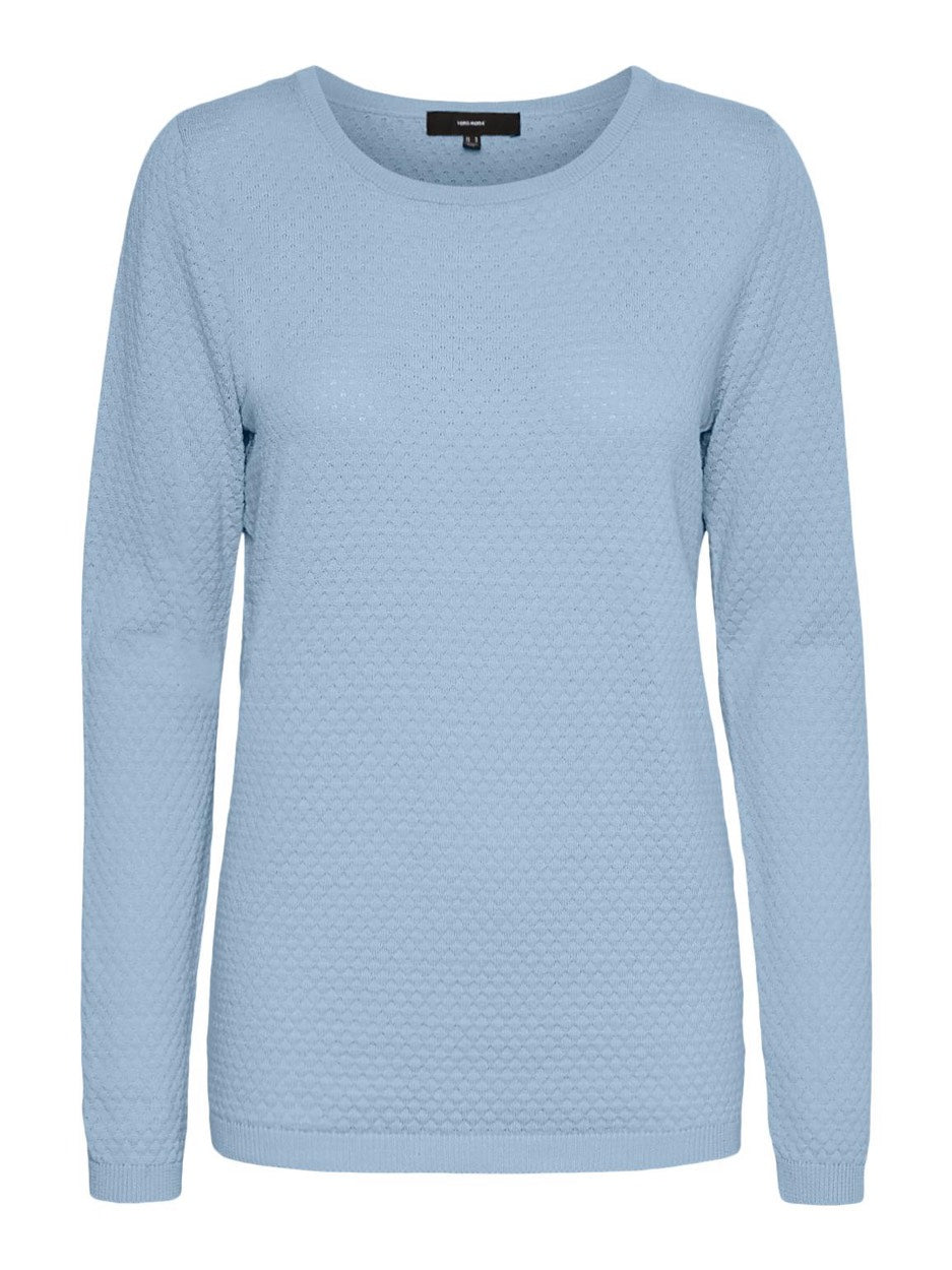 Vmcare Structure Ls O-neck Blou Noo - Lichtblauw