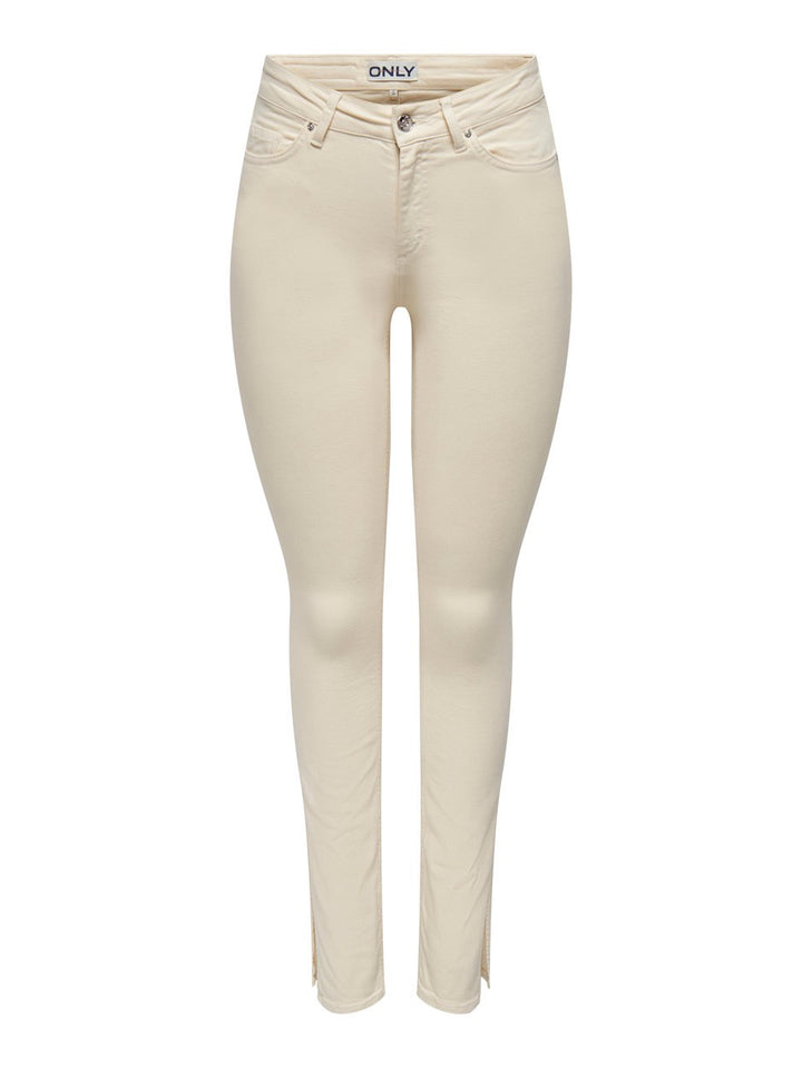 Onlblush Mid Slim Long Slit Pant Pn - Ecru