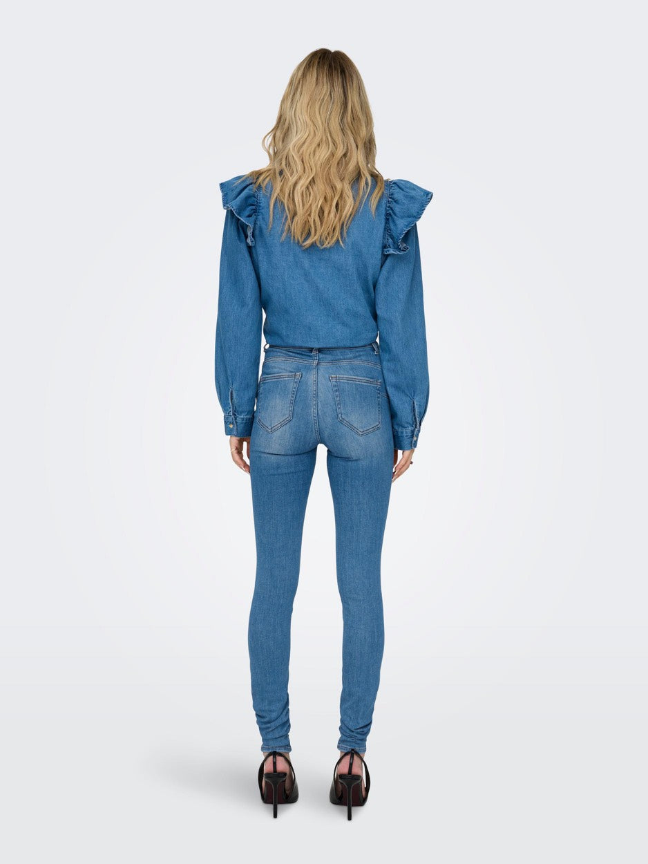 Onlblush Hw Sk Push Up Rea451 - Blue Denim