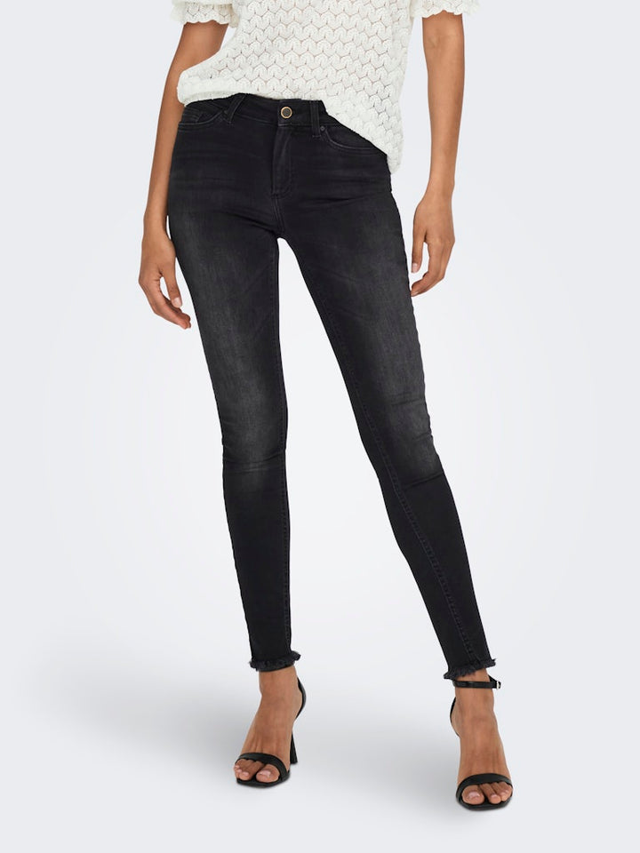 Onlblush Mid Ank Raw Jeans Rea1099 . . 1827. Juli - Black Denim