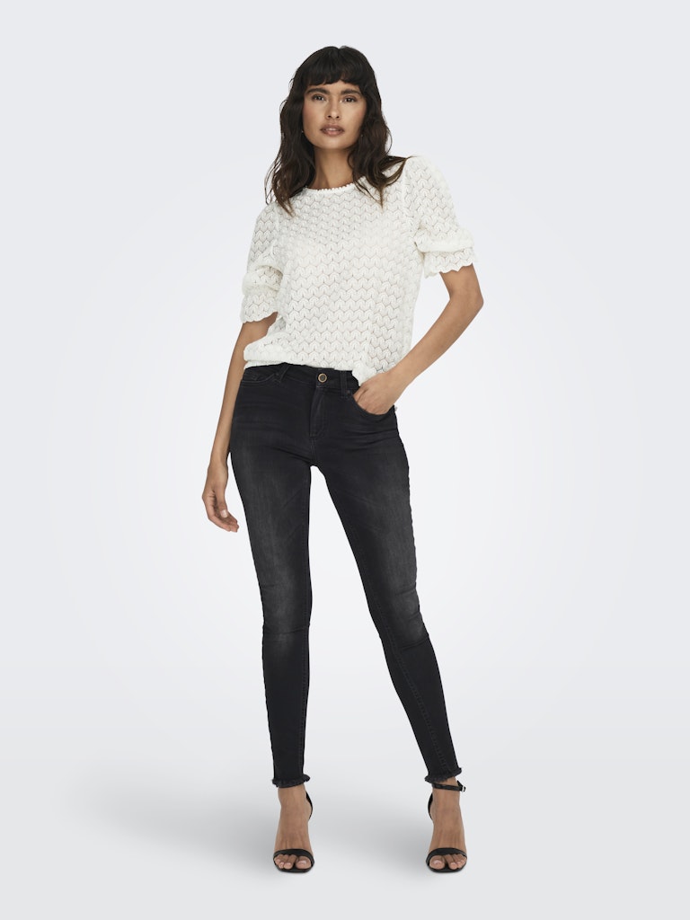Onlblush Mid Ank Raw Jeans Rea1099 . . 1827. Juli - Black Denim