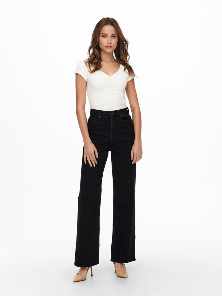 Onlcamille Life Ex Hw Wide Dnm Noos - Black Denim