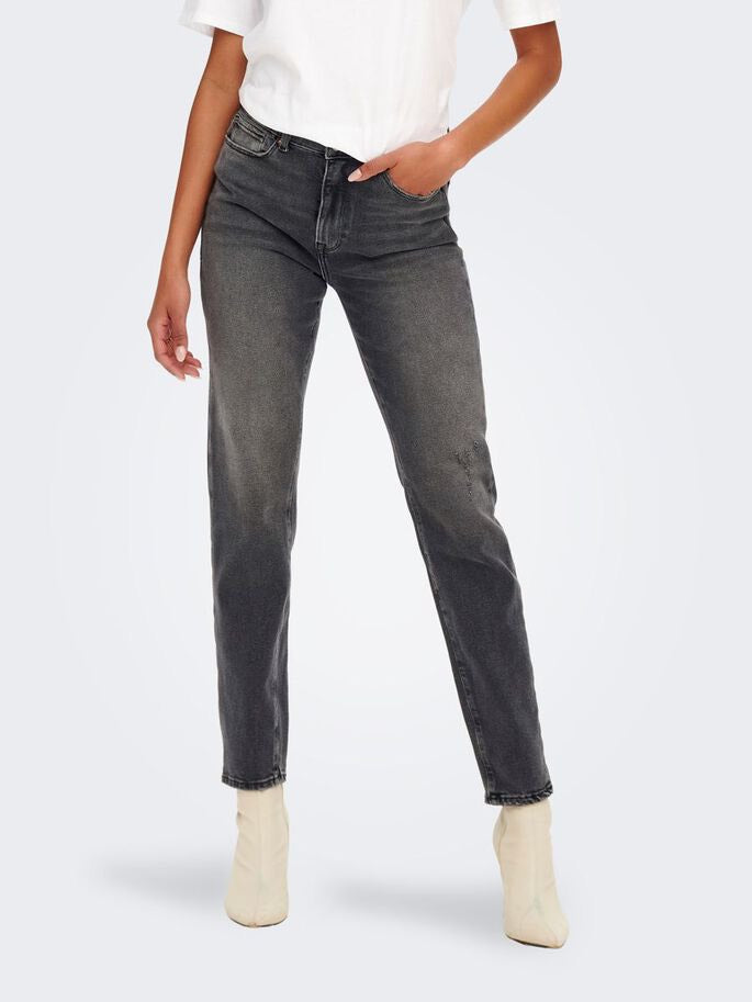 Onlemily Stretch Hw St Ank Cro614 N - Grey Denim
