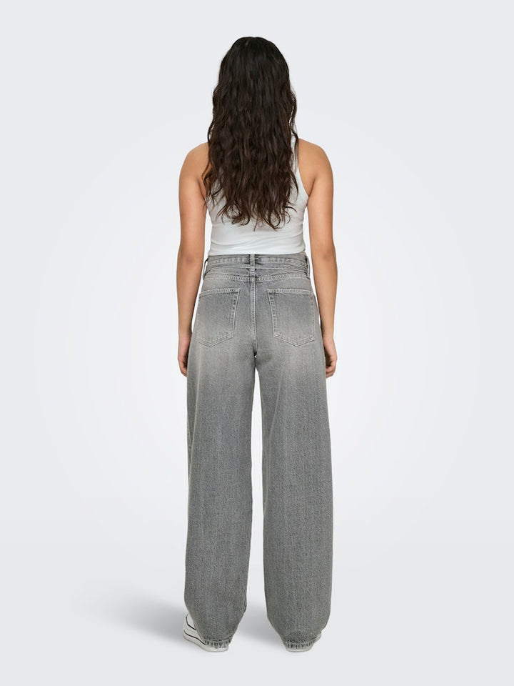 Onlgianna Mw Straight Dot757 - Grey Denim