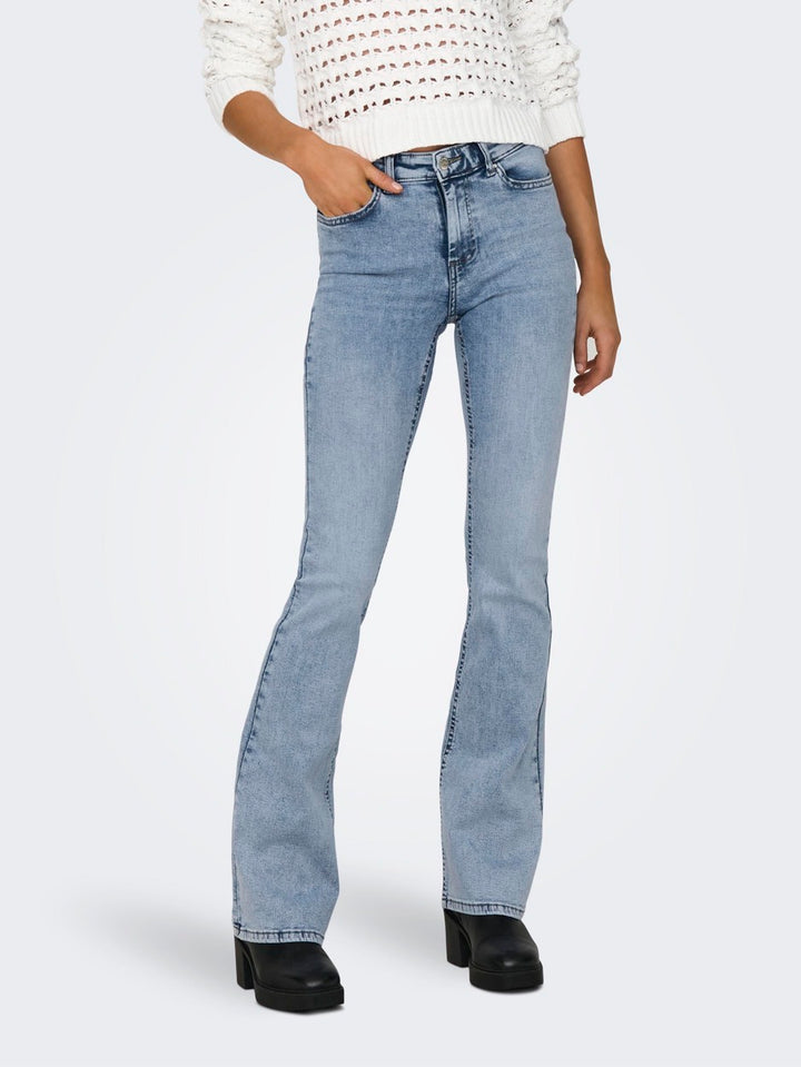 Onlblush Mid Sk Flared Dnm Tai864 N - Blue Denim