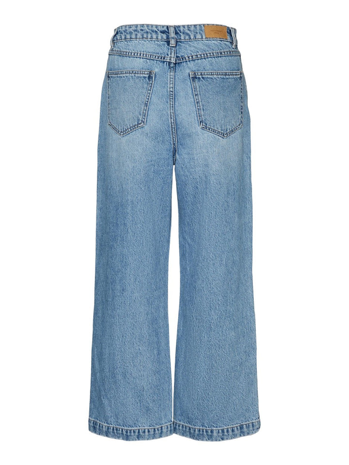Vmkathy Hr Wide Cropped Jeans Gu382 - Blue Denim