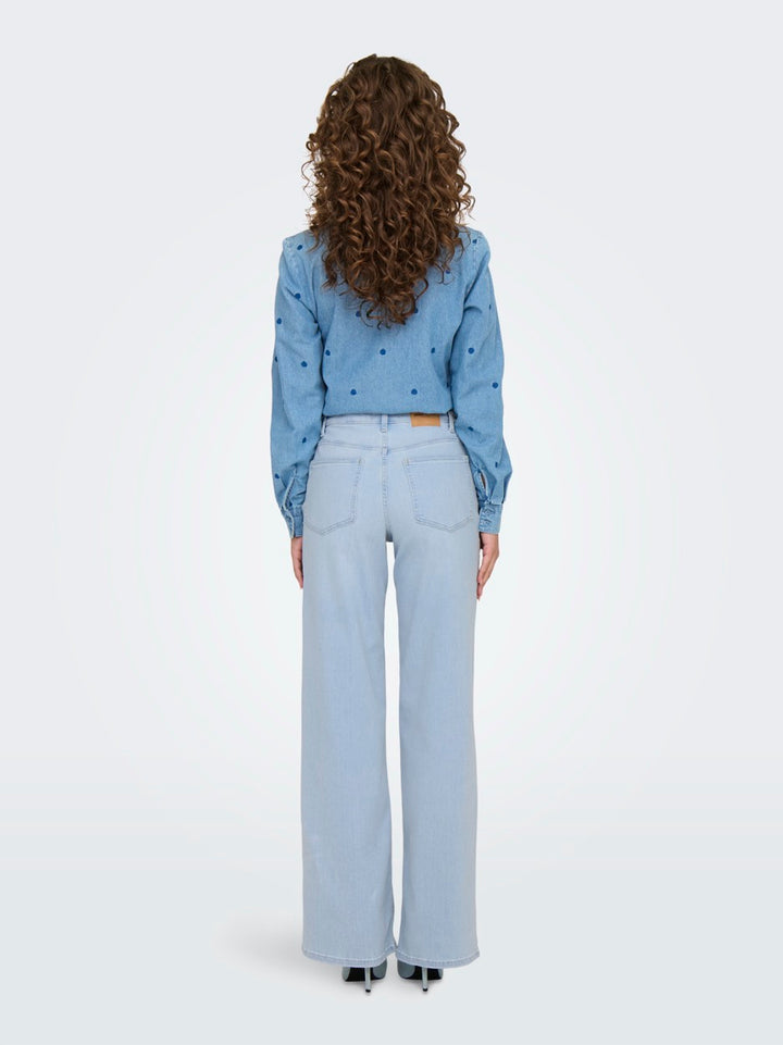 Onlmadison Blush Hw Wide Dnm Cro495 - Blue Denim
