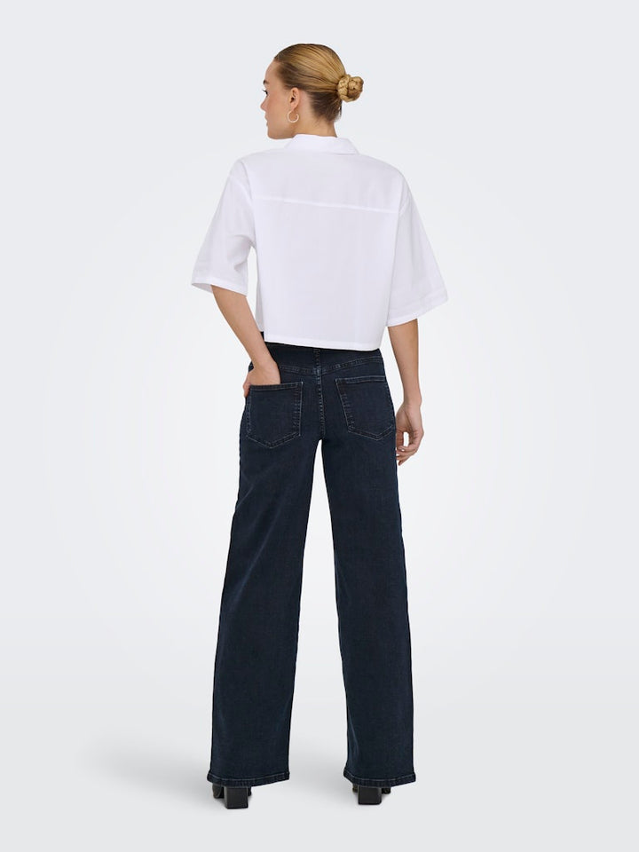 Jdyfelina Fina Hw Wide Dnm Jeans - Blue Denim