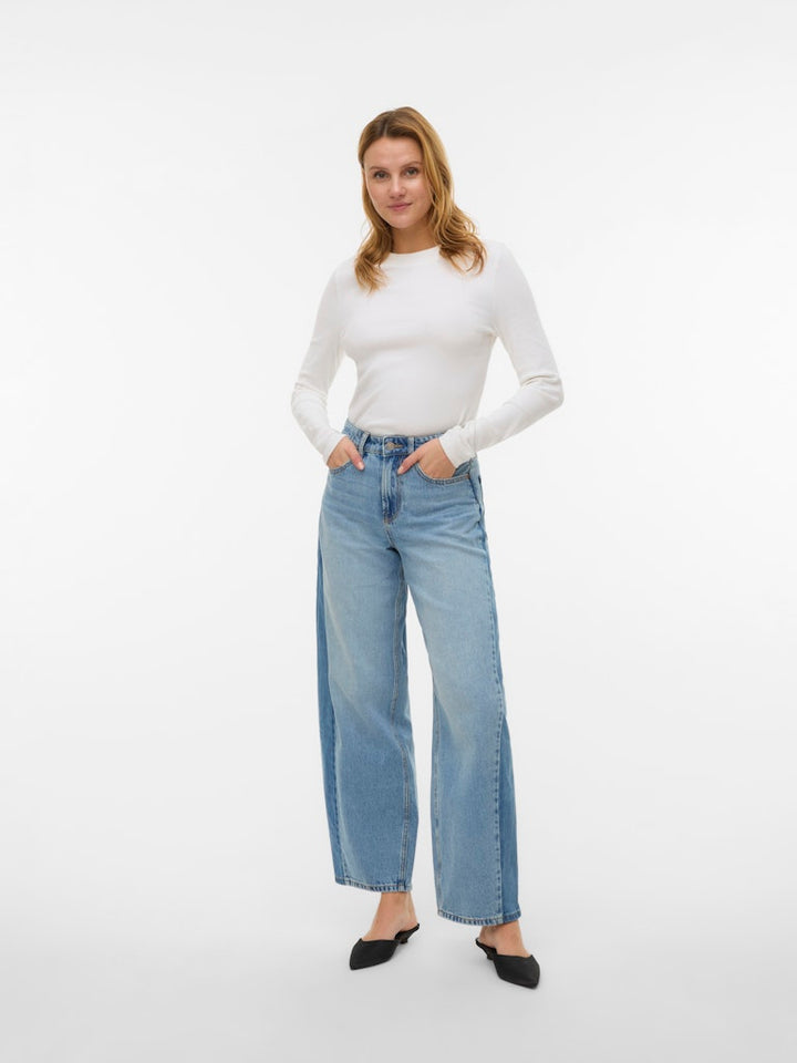 Vmzelda Hr Bareel Two Toned Dnm Jeans - Blue Denim