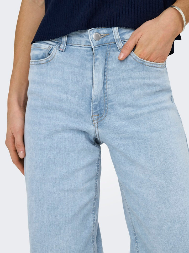 Jdyfelina-fina Hw Wide Jns Lbd Dnm Noos - Blue Denim