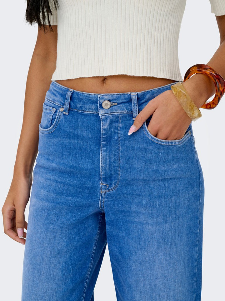 Onlmadison Blush Hw Wide Dnm Rea260 Noos - Blue Denim