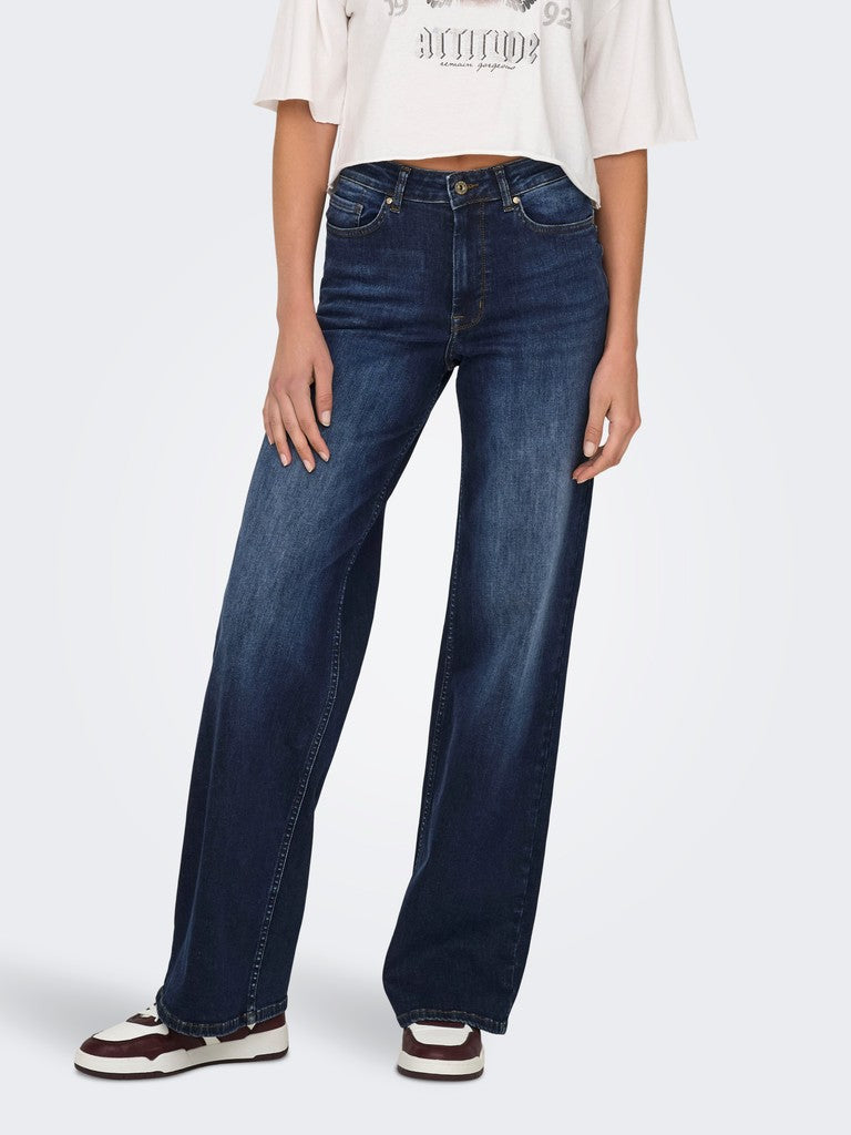 Onlmadison Blush Hw Wide Dnm Rea081 - Blue Denim