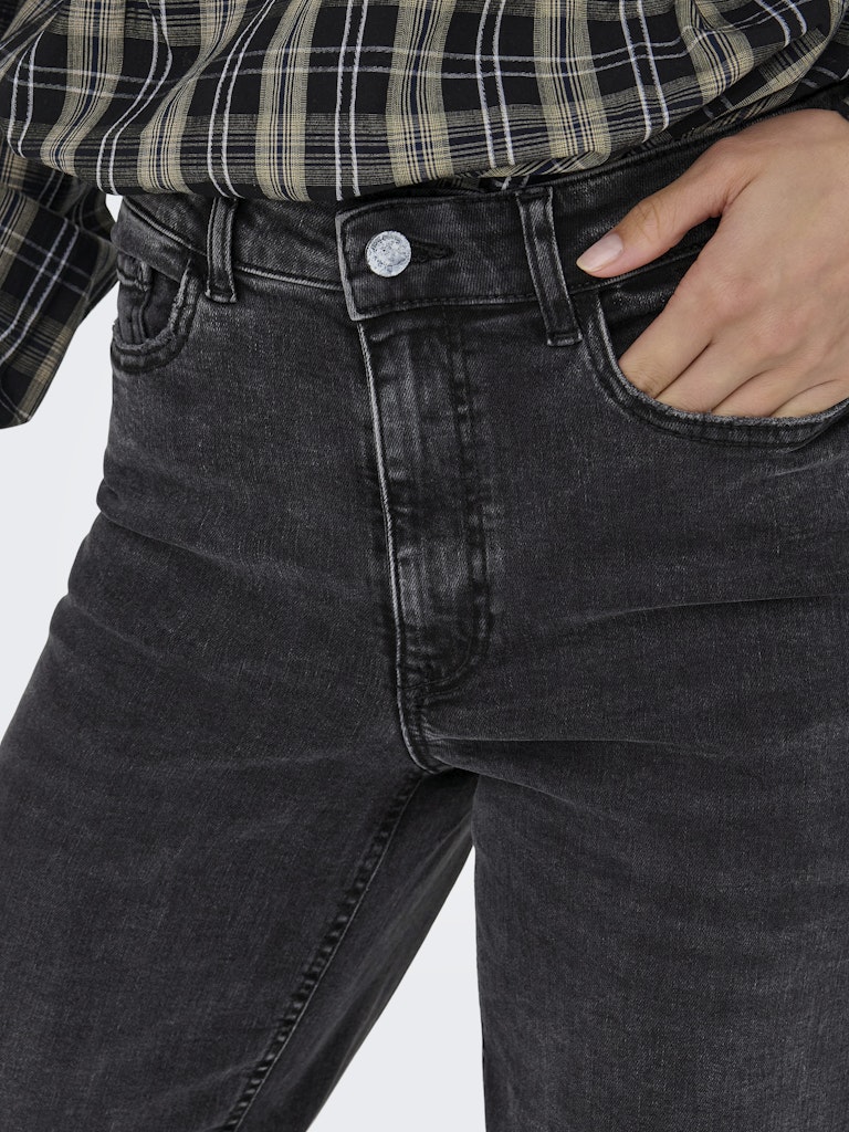 Jdyfelina-fina Hw Wide Dnm Jean Darkgrey - Black Denim