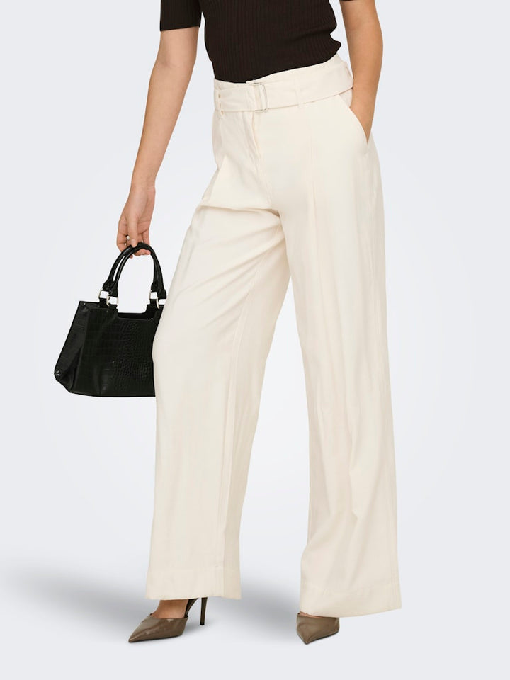Onltila Life Hw Belt Wide Pant Tlr - Ecru