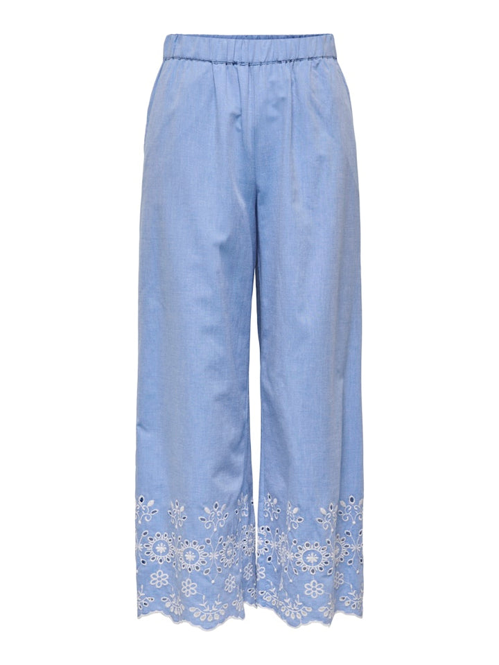 Jdymarina Hw Emb. Ankle Pant Wvn - Lichtblauw