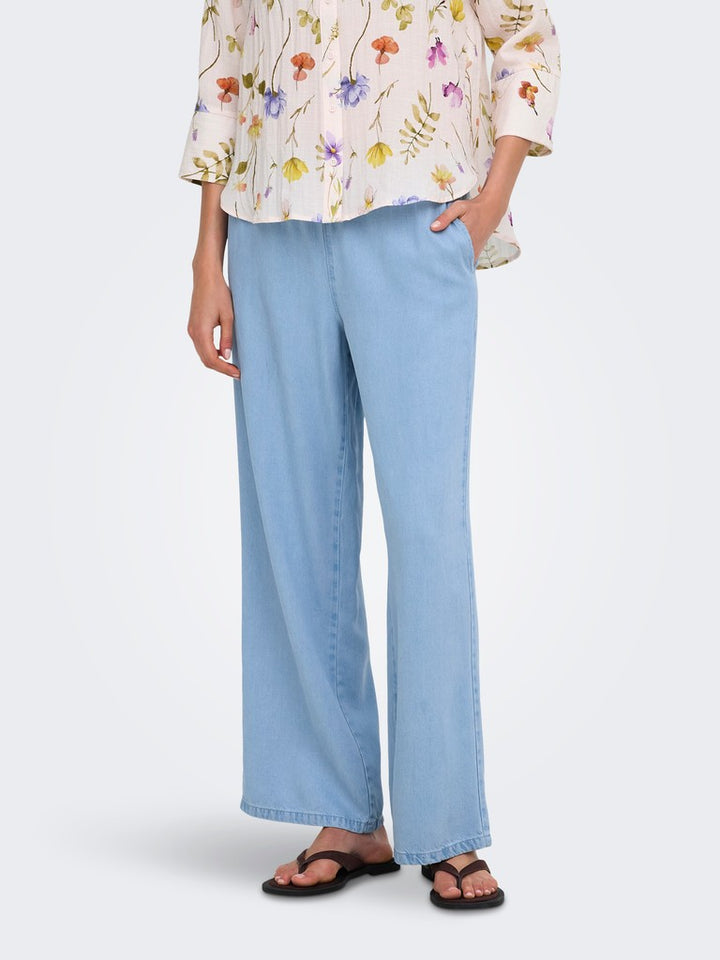 Jdymira Mw Wide String Pant Pnt Noos - Blue Denim