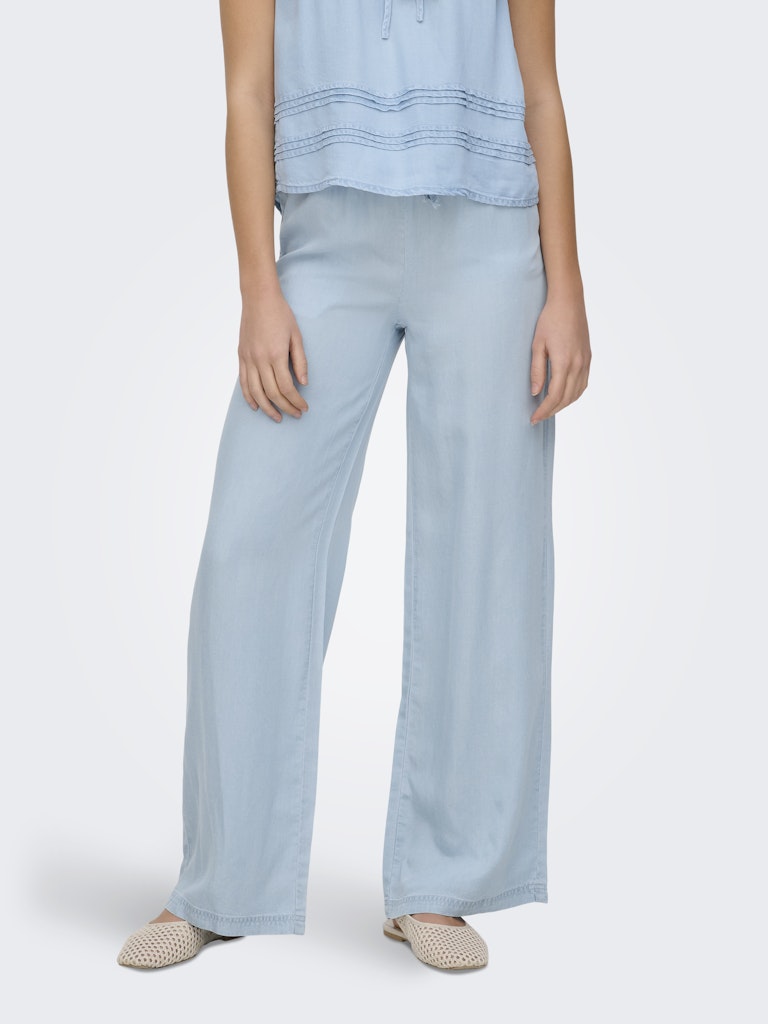 Onlcharis Life Pull Up Tie Pants Wvn Cc - Blue Denim