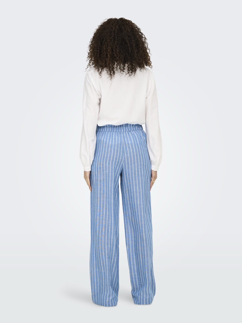 Jdyemilia H/w Wide Pant Wvn Exp - Blauw Dessin