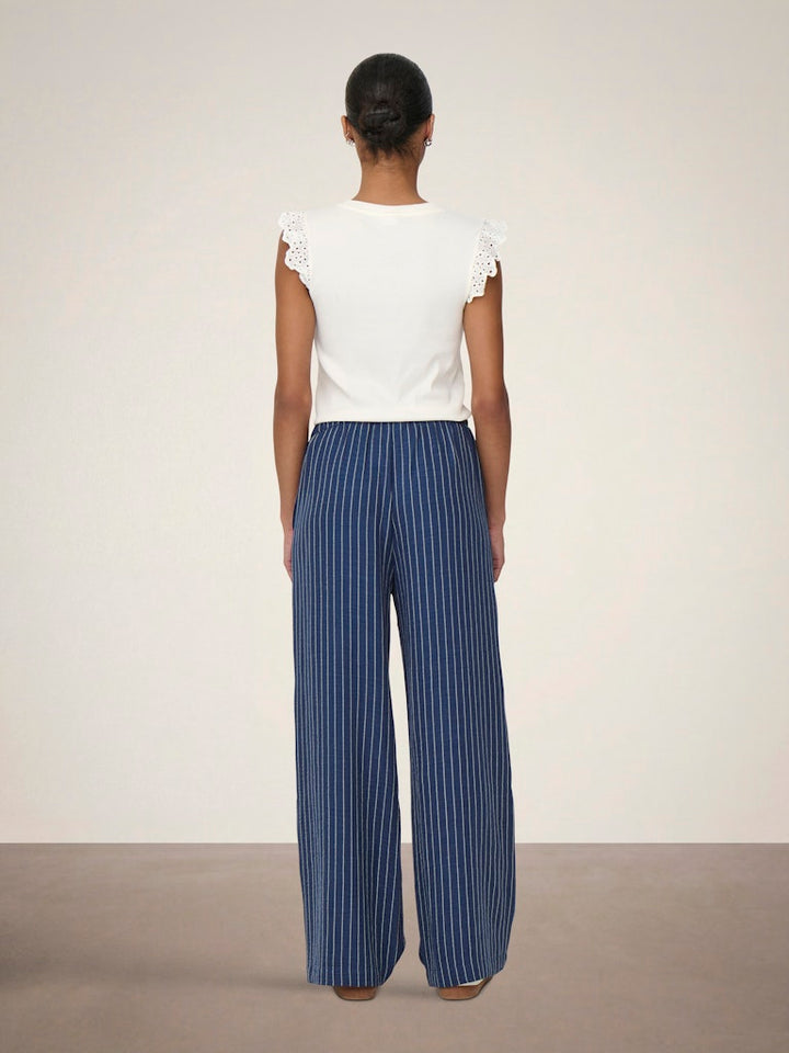 Jdypower Mw Wide Pant Wvn Noos - Blauw Dessin