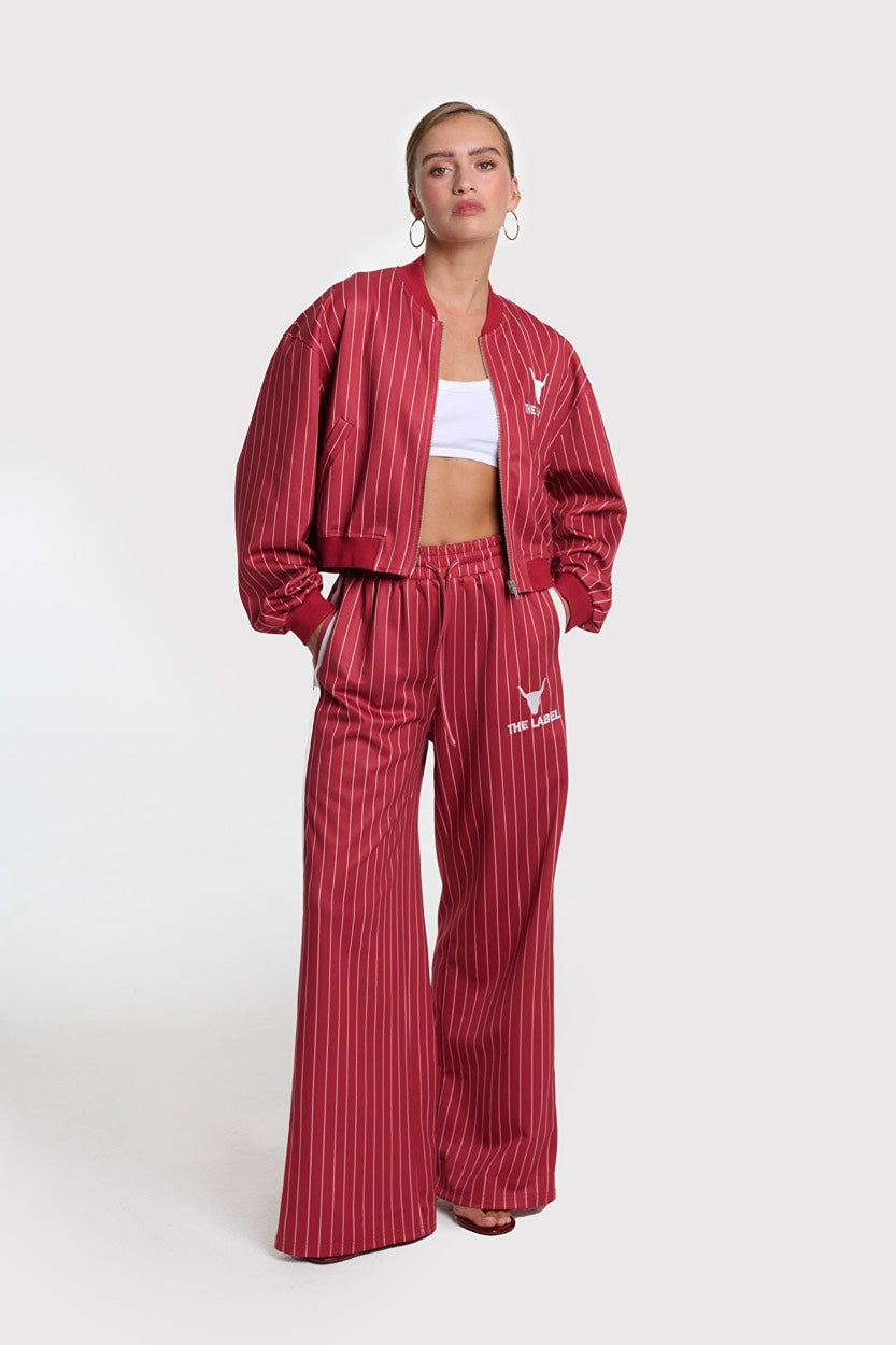 Pinestripe Traning Pants - Rood Dessin