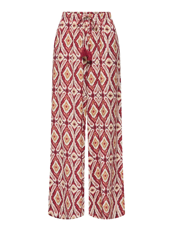 Onlgini Mikasi Wide Pull Up Pant Wvn - Rood Dessin