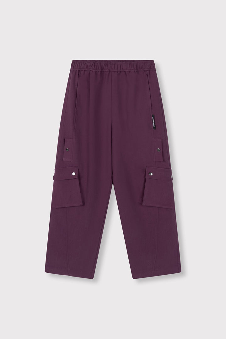 Woven Cargo Pants - Aubergine
