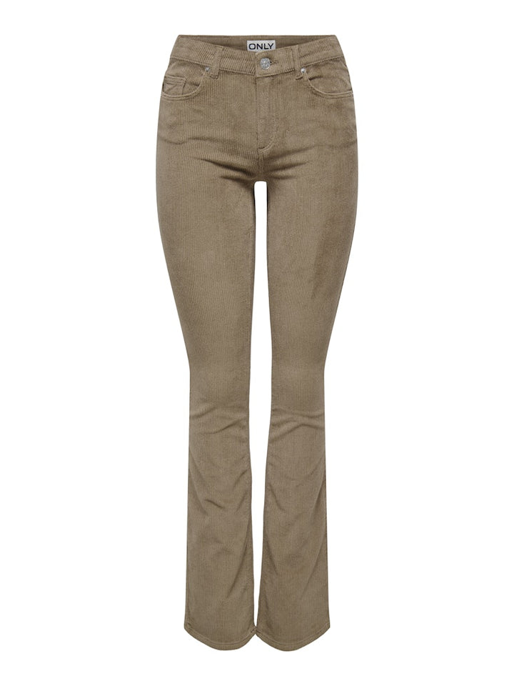 Onlmary-global Mid Cord Flared Pnt Noos - Bruin