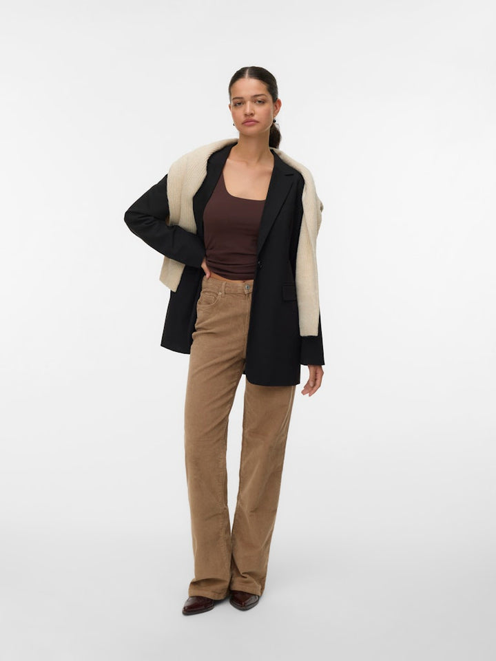 Vmtessa Hr Wide Corduroy Pants Noos - Licht Bruin