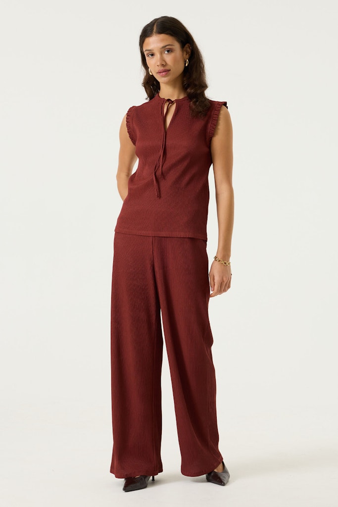 Lange Broek Met Streepstructuur - Brique