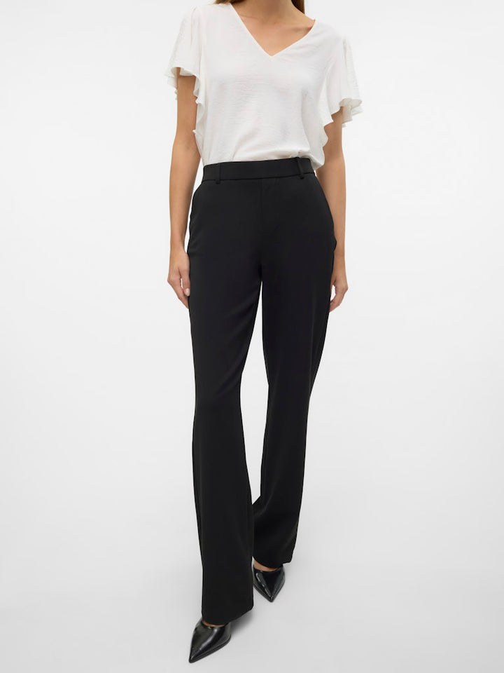 Vmmaya Mw Straight Solid Pant Noos - Zwart
