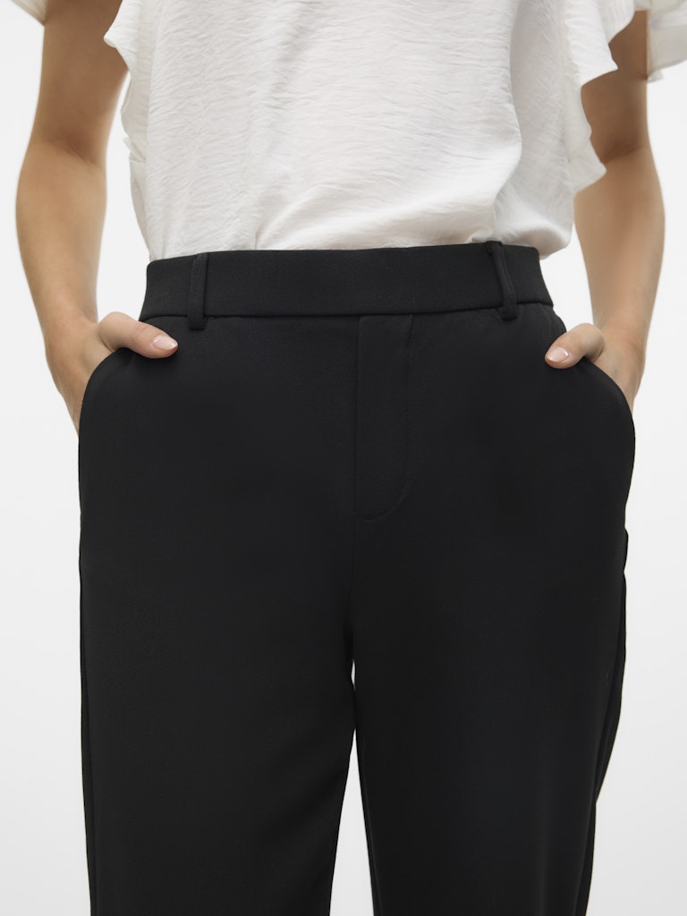 Vmmaya Mw Straight Solid Pant Noos - Zwart