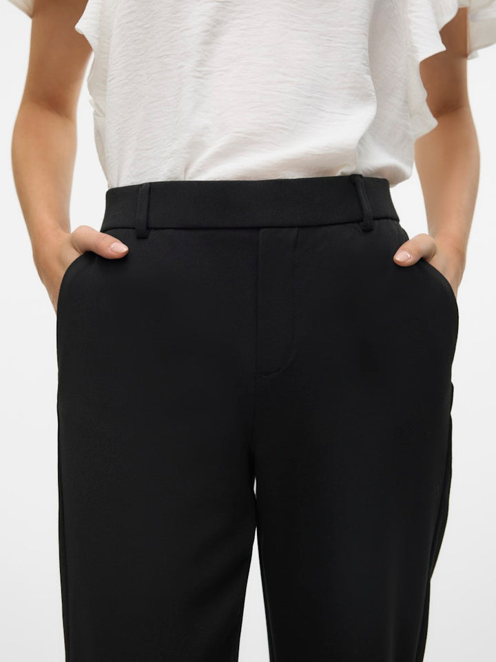 Vmmaya Mw Straight Solid Pant Noos - Zwart