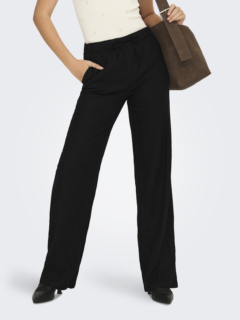 Onlgoa Mw Linen Bl Pull-up Pant Cc Pnt - Zwart