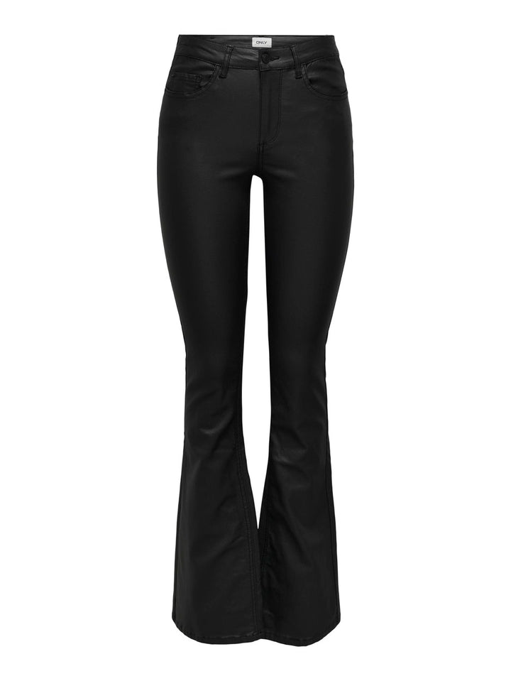 Onlblush Mid Waist Flared Coated No - Zwart