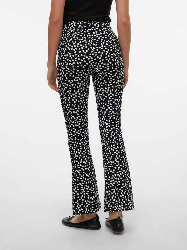 Vmkamma Mw Flared Jersey Print Pant - Zwart Dessin