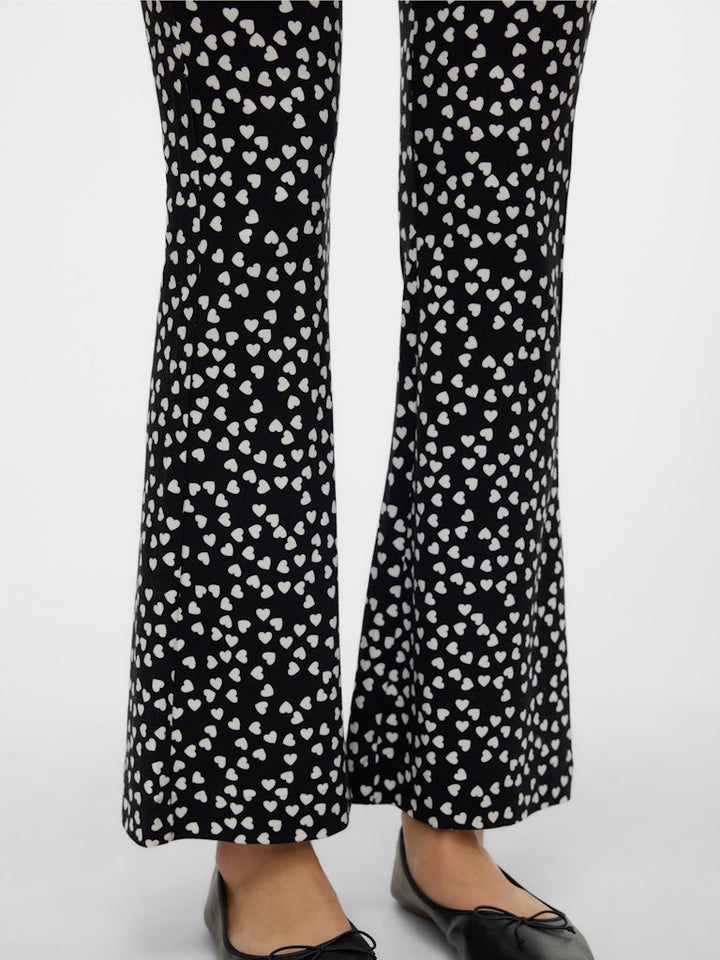 Vmkamma Mw Flared Jersey Print Pant - Zwart Dessin
