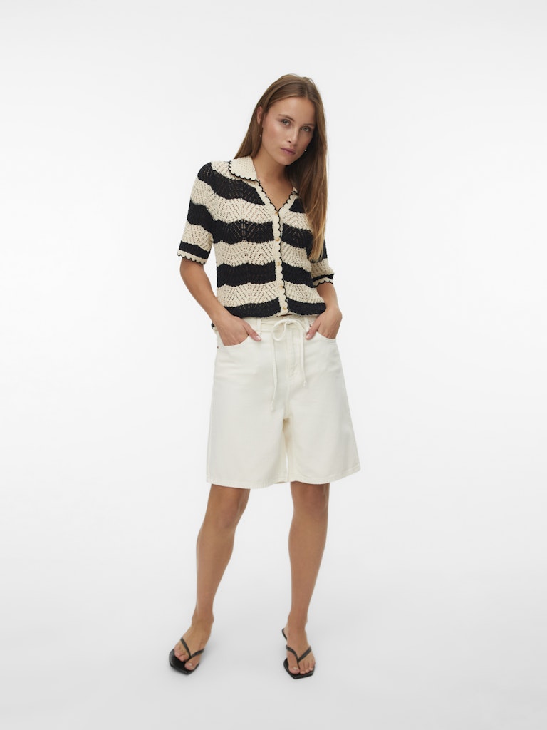 Vmvilla Mr Bermuda Dnm Shorts Mix - Ecru