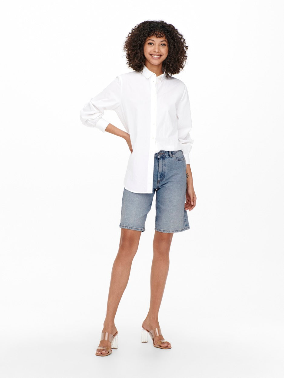 Onlsonny Hw Wide Dnm Shorts Noos - Blue Denim