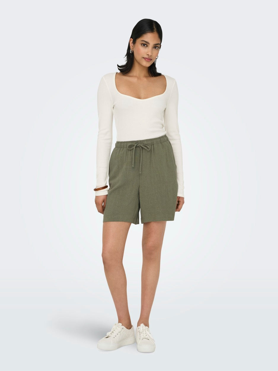 Onlsiesta Mw Pull-up Lin Bl Shorts - Army