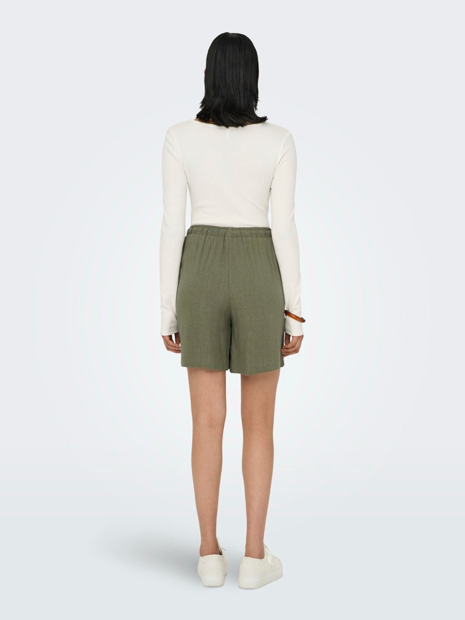 Onlsiesta Mw Pull-up Lin Bl Shorts - Army